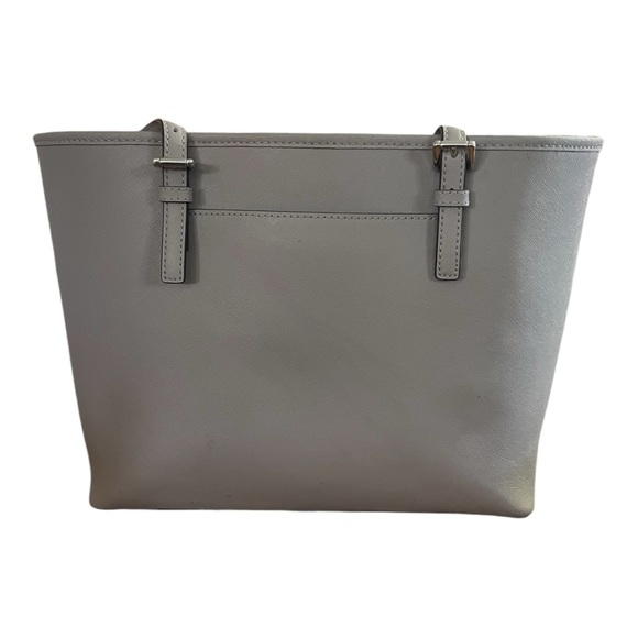 Michael Kors Morgan Large Tote Gray with Center Stripe Dark Gray White Gorgeous - Picture 5 of 13
